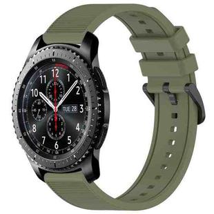 For Samsung Gear S3 Frontier 22mm Textured Silicone Solid Color Watch Band(Green)