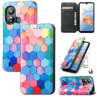 For ZTE Blade L220 CaseNeo Colorful Magnetic Leather Phone Case(Colorful Cube)