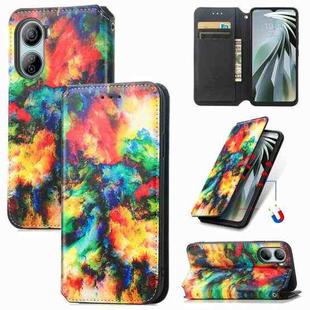 For ZTE Libero 5G IV CaseNeo Colorful Magnetic Leather Phone Case(Colorful Cloud)