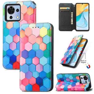 For ZTE Blade V50 Vita CaseNeo Colorful Magnetic Leather Phone Case(Colorful Cube)