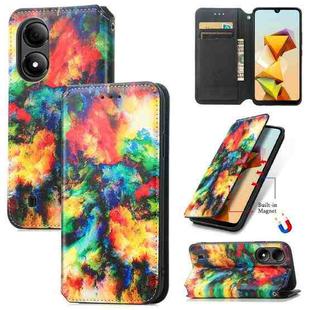 For ZTE Blade A33S CaseNeo Colorful Magnetic Leather Phone Case(Colorful Cloud)