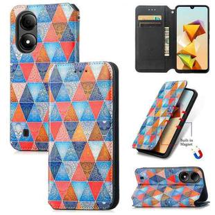 For ZTE Blade A33S CaseNeo Colorful Magnetic Leather Phone Case(Rhombus Mandala)