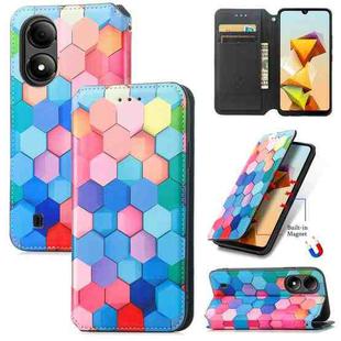 For ZTE Blade A33S CaseNeo Colorful Magnetic Leather Phone Case(Colorful Cube)