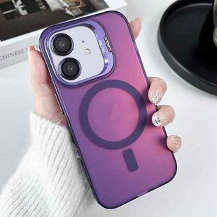 For iPhone 11 MagSafe Lens Holder PC Hybrid TPU Phone Case(Purple)