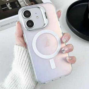 For iPhone 11 MagSafe Lens Holder PC Hybrid TPU Phone Case(White)
