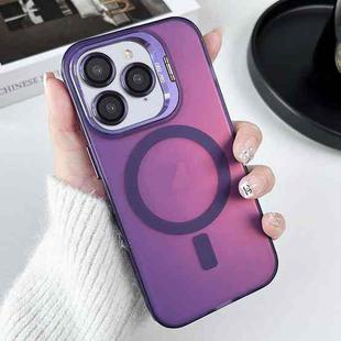 For iPhone 11 Pro Max MagSafe Lens Holder PC Hybrid TPU Phone Case(Purple)