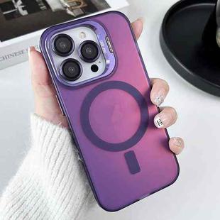 For iPhone 13 Pro MagSafe Lens Holder PC Hybrid TPU Phone Case(Purple)
