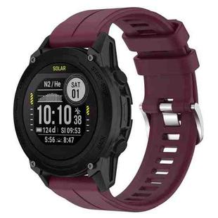 For Garmin Descent G1 Solar Letel Solid Color Sports Silicone Watch Band(Burgundy)