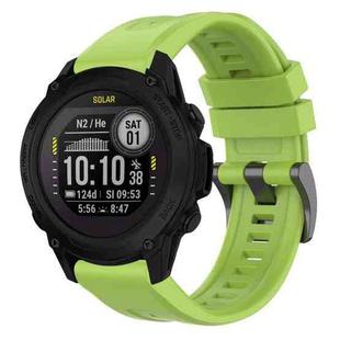 For Garmin Descent G1 / G1 Solar Solid Color Black Buckle Silicone Quick Release Watch Band(Lime green)