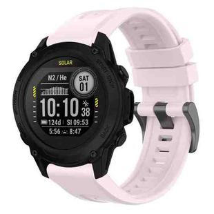 For Garmin Descent G1 / G1 Solar Solid Color Black Buckle Silicone Quick Release Watch Band(Pink)