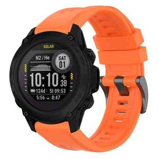 For Garmin Descent G1 / G1 Solar Solid Color Black Buckle Silicone Quick Release Watch Band(Orange)