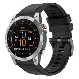 For Garmin Epix Gen2 / Epix Pro Gen2 47mm Solid Color Black Buckle Silicone Quick Release Watch Band(Black)