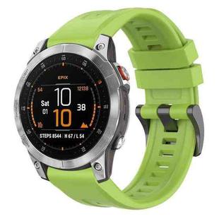 For Garmin Epix Gen2 / Epix Pro Gen2 47mm Solid Color Black Buckle Silicone Quick Release Watch Band(Lime green)