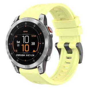 For Garmin Epix Gen2 / Epix Pro Gen2 47mm Solid Color Black Buckle Silicone Quick Release Watch Band(Yellow)