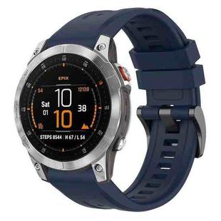 For Garmin Epix Gen2 / Epix Pro Gen2 47mm Solid Color Black Buckle Silicone Quick Release Watch Band(Dark Blue)