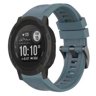 For Garmin Instinct 2 / Instinct Solid Color Black Buckle Silicone Quick Release Watch Band(Rock Blue)
