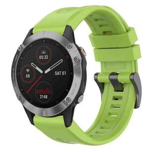 For Garmin Fenix 6 GPS Solid Color Black Buckle Silicone Quick Release Watch Band(Lime green)