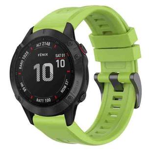 For Garmin Fenix 6 Pro GPS Solid Color Black Buckle Silicone Quick Release Watch Band(Lime green)