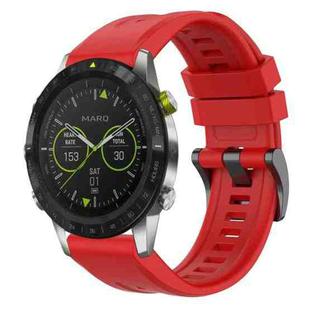 For Garmin MARQ Solid Color Black Buckle Silicone Quick Release Watch Band(Red)