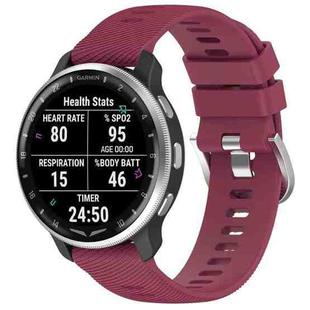 For Garmin D2 Air X10 43mm Cross Texture Silicone Watch Band(Wine Red)