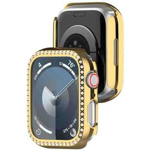 For pple Watch Series 9 41mm Diamond Hollow PC Watch Case(Gold)