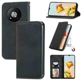 For ZTE Blade A73 5G Retro Skin Feel Magnetic Leather Phone Case(Black)