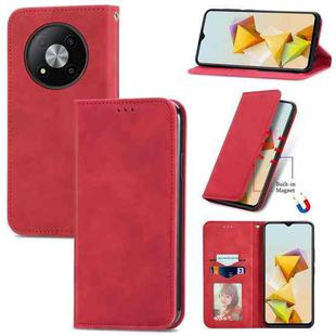 For ZTE Blade A73 5G Retro Skin Feel Magnetic Leather Phone Case(Red)