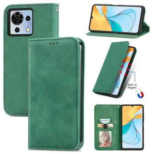 For ZTE Blade V50 Vita Retro Skin Feel Magnetic Leather Phone Case(Green)