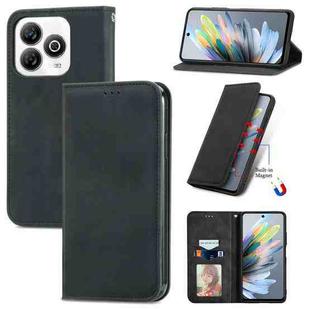 For ZTE Blade A75 4G Retro Skin Feel Magnetic Leather Phone Case(Black)