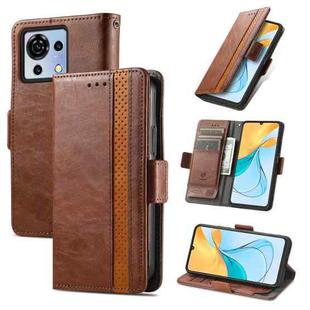 For ZTE Blade V50 Vita CaseNeo Splicing Dual Magnetic Buckle Leather Phone Case(Brown)