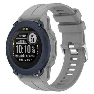 For Garmin Descent G1 Solar 22mm Solid Color Silicone Watch Band(Light Gray)