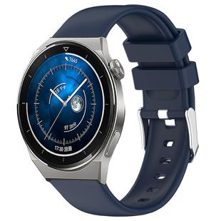 For Huawei Watch GT3 42mm 20mm Smooth Solid Color Silicone Watch Band(Midnight Blue)