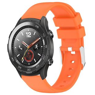 For Huawei Watch 2 20mm Smooth Solid Color Silicone Watch Band(Orange)