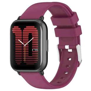 For Amazfit Active 20mm Smooth Solid Color Silicone Watch Band(Burgundy)