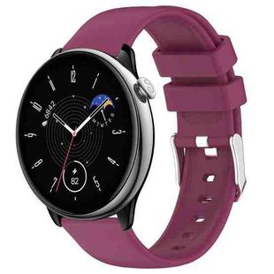 For Amazfit GTR Mini 20mm Smooth Solid Color Silicone Watch Band(Burgundy)