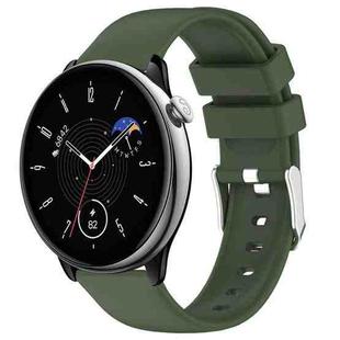 For Amazfit GTR Mini 20mm Smooth Solid Color Silicone Watch Band(Army Green)