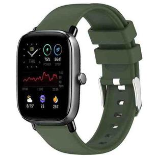 For Amazfit GTS 4 Mini 20mm Smooth Solid Color Silicone Watch Band(Army Green)