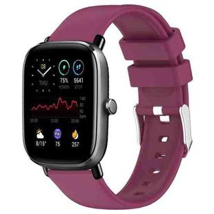 For Amazfit GTS 2 Mini 20mm Smooth Solid Color Silicone Watch Band(Burgundy)