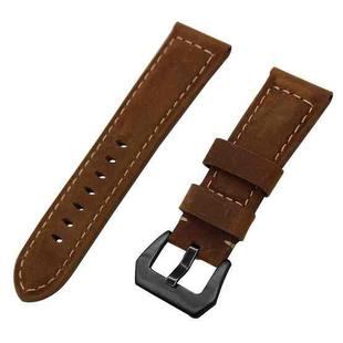 Frosted leather large black buckle For  Huawei Watch GT / Watch 2 Pro Watch Band(Dark brown)