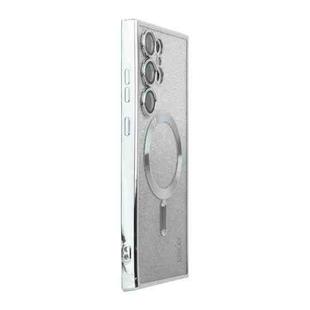 For Samsung Galaxy S25 Ultra 5G ENKAY Hat-Prince Magnetic Glitter Plated TPU Phone Case with Lens Film(Silver)