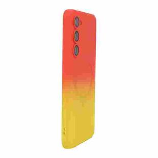 For Samsung Galaxy S23 5G ENKAY Hat-Prince MagSafe Rainbow Gradient Silicone Phone Case with Lens Film(Orange Yellow)