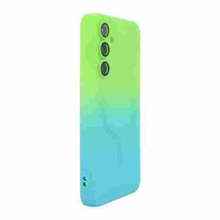 For Samsung Galaxy A55 ENKAY Hat-Prince MagSafe Rainbow Gradient Silicone Phone Case with Lens Film(Green Blue)