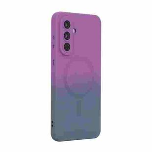 For Samsung Galaxy A36 5G ENKAY Hat-Prince MagSafe Rainbow Gradient Silicone Phone Case with Lens Film(Purple Blue)