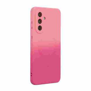 For Samsung Galaxy A56 5G ENKAY Hat-Prince MagSafe Rainbow Gradient Silicone Phone Case with Lens Film(Pink Rose)