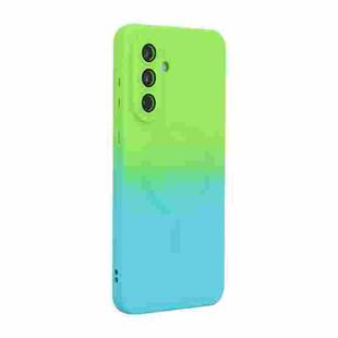 For Samsung Galaxy A26 5G ENKAY Hat-Prince MagSafe Rainbow Gradient Silicone Phone Case with Lens Film(Green Blue)