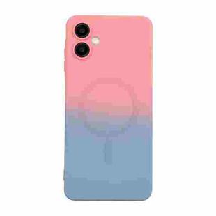 For Samsung Galaxy A06 4G / 5G ENKAY Hat-Prince MagSafe Rainbow Gradient Silicone Phone Case with Lens Film(Pink Blue)
