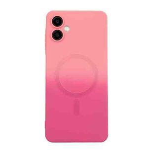 For Samsung Galaxy A06 4G / 5G ENKAY Hat-Prince MagSafe Rainbow Gradient Silicone Phone Case with Lens Film(Pink Rose)