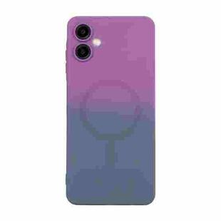 For Samsung Galaxy A06 4G / 5G ENKAY Hat-Prince MagSafe Rainbow Gradient Silicone Phone Case with Lens Film(Purple Blue)