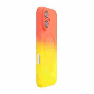 For iPhone 16 Plus ENKAY Hat-Prince MagSafe Rainbow Gradient Silicone Phone Case with Lens Film(Orange Yellow)