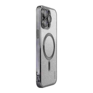 For iPhone 13 Pro Max ENKAY Hat-Prince Magnetic Glitter Plated Shockproof Phone Case with Lens Film(Silver)